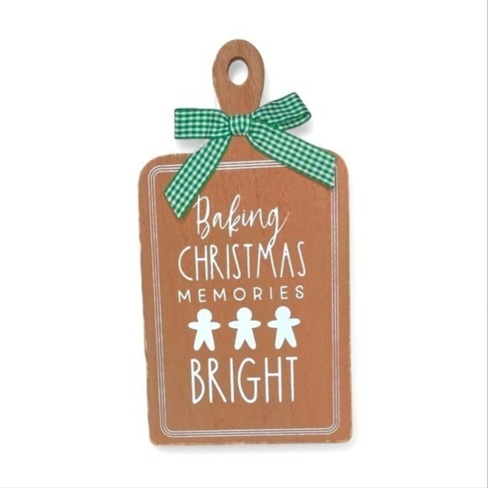Baking Christmas Memories Bright Wood Cutting Board Christmas‎ Gingerbread Decor